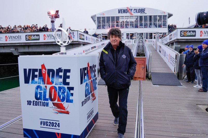 Jean Le Cam . Tout commence en Finistère - Armor-lux . Départ Vendée Globe . 10 novembre 2024 © ©Anne Beaugé